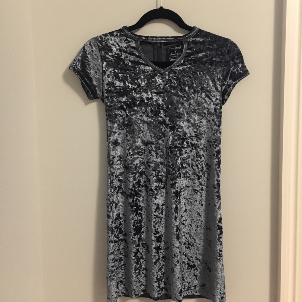 Blue velvet slip dress from Flowers by Zoe